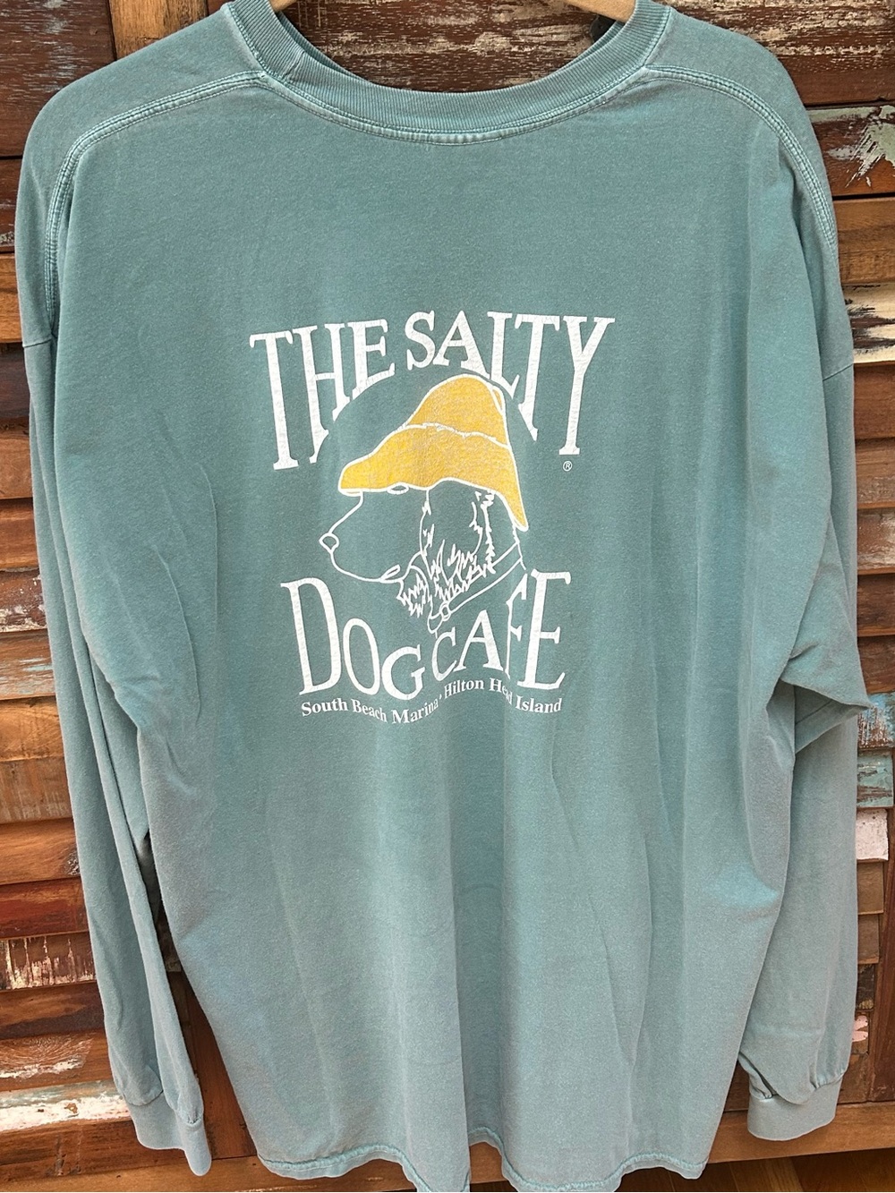 Salty Dog Cafe Hilton Head Long Sleeve Tee in Green, XXL